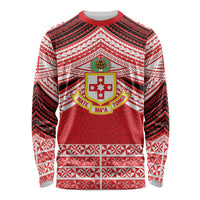 Personalised Kolisi Tonga College Atele Long Sleeve Shirt Polynesian Ngatu Tribal