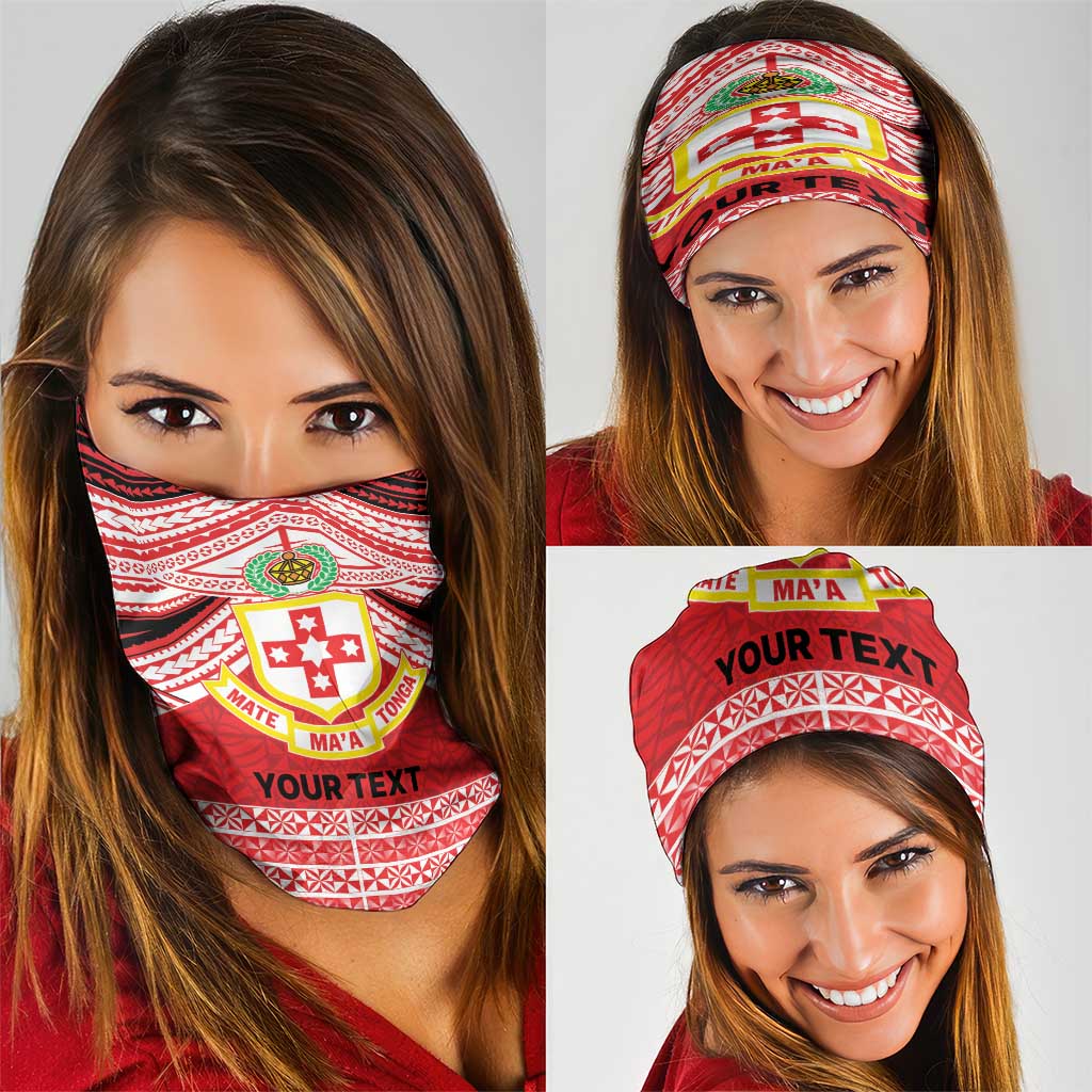 Personalised Kolisi Tonga College Atele Neck Gaiter Polynesian Ngatu Tribal - Polynesian Pride