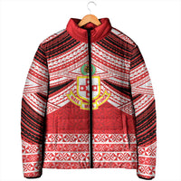 Personalised Kolisi Tonga College Atele Padded Jacket Polynesian Ngatu Tribal - Polynesian Pride