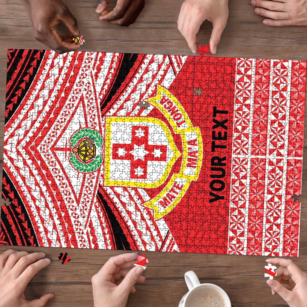 Personalised Kolisi Tonga College Atele Puzzle Polynesian Ngatu Tribal - Polynesian Pride