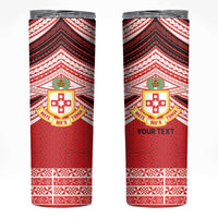 Personalised Kolisi Tonga College Atele Skinny Tumbler Polynesian Ngatu Tribal
