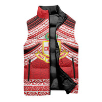 Personalised Kolisi Tonga College Atele Sleeveless Puffer Jacket Polynesian Ngatu Tribal - Polynesian Pride