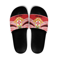 Personalised Kolisi Tonga College Atele Slide Sandals Polynesian Ngatu Tribal - Polynesian Pride