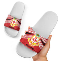 Personalised Kolisi Tonga College Atele Slide Sandals Polynesian Ngatu Tribal - Polynesian Pride