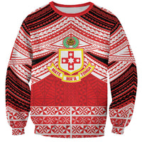 Personalised Kolisi Tonga College Atele Sweatshirt Polynesian Ngatu Tribal