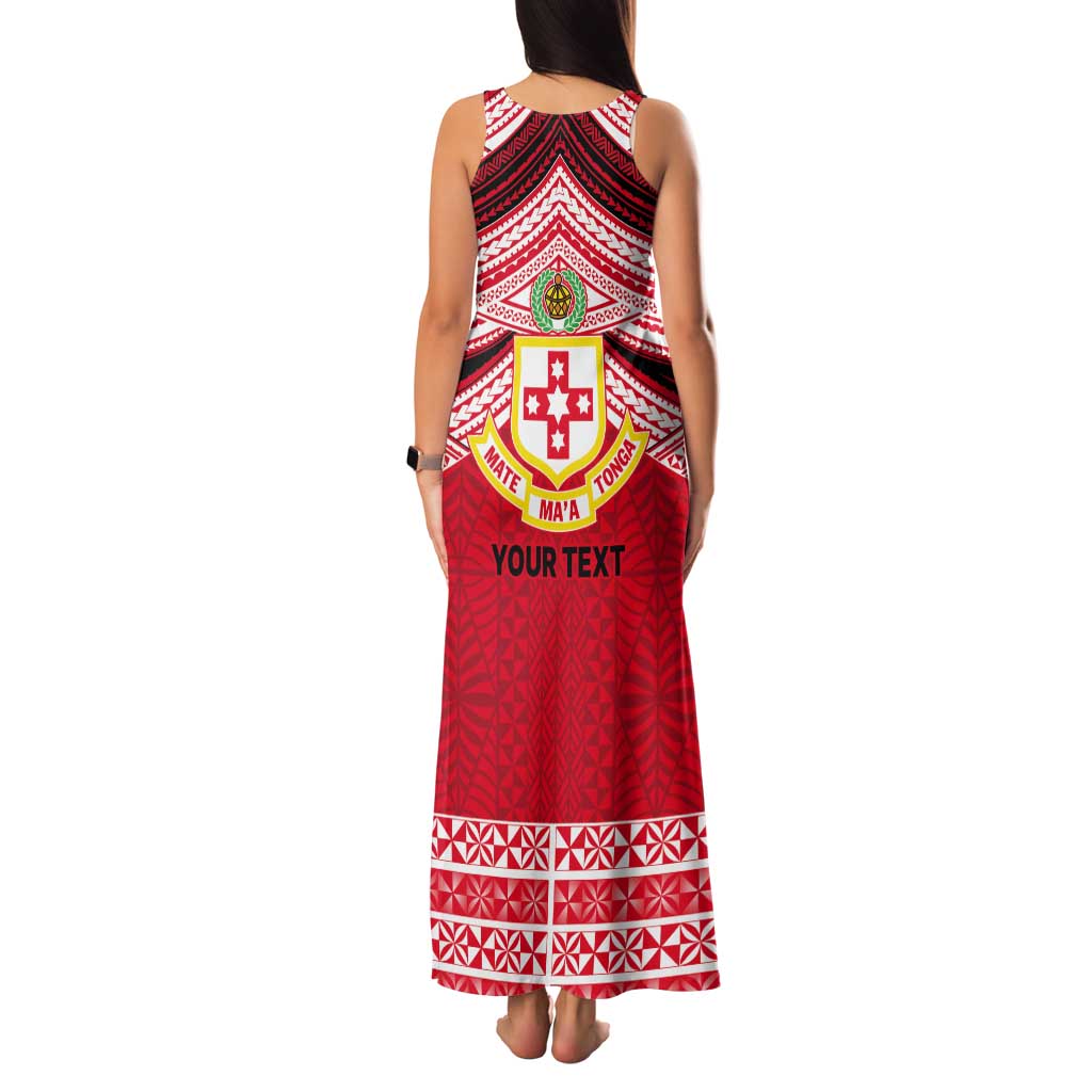 Personalised Kolisi Tonga College Atele Tank Maxi Dress Polynesian Ngatu Tribal