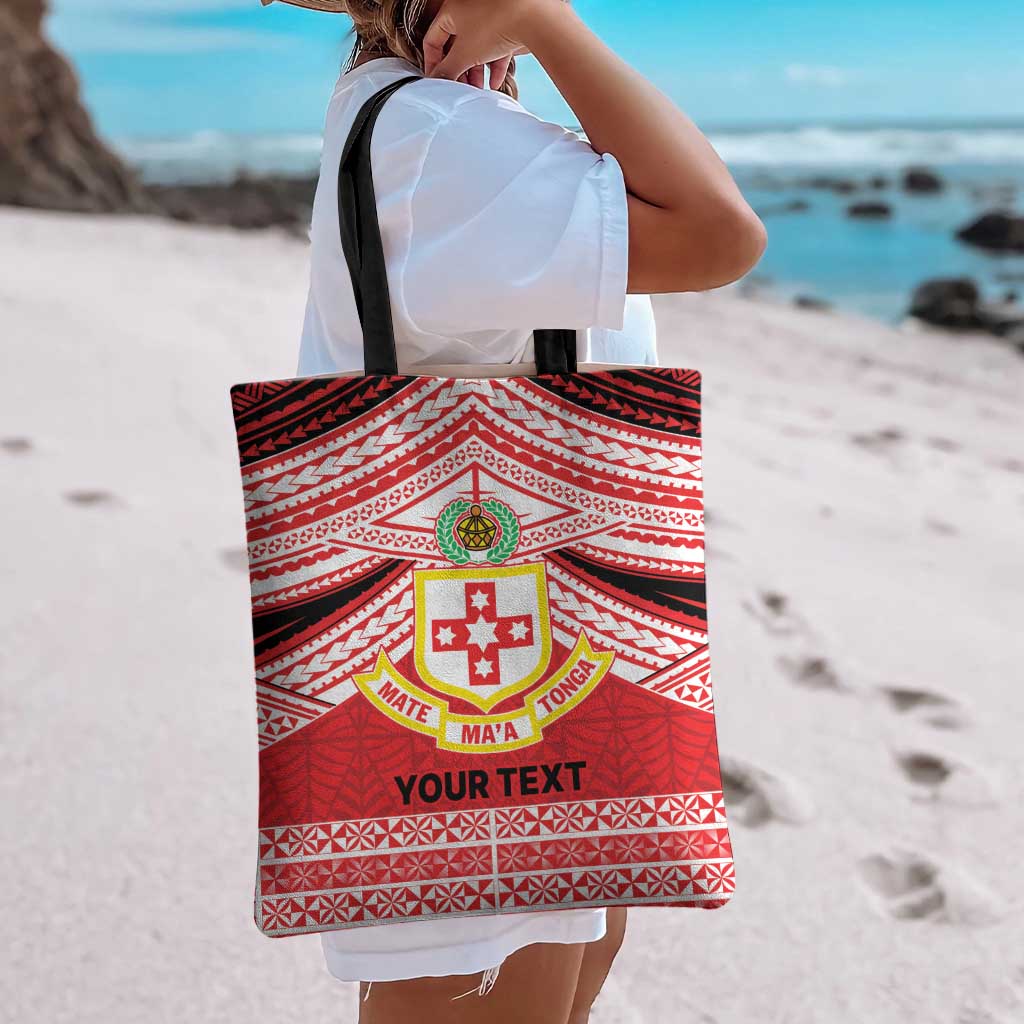 Personalised Kolisi Tonga College Atele Tote Bag Polynesian Ngatu Tribal - Polynesian Pride