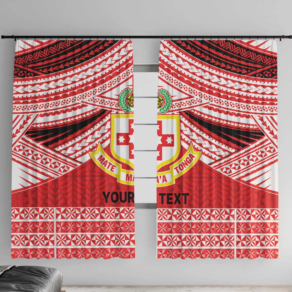 Personalised Kolisi Tonga College Atele Window Curtain Polynesian Ngatu Tribal