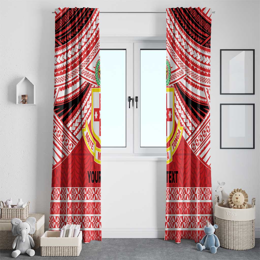 Personalised Kolisi Tonga College Atele Window Curtain Polynesian Ngatu Tribal