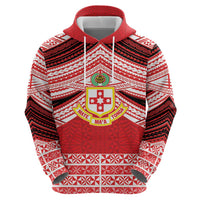Personalised Kolisi Tonga College Atele Zip Hoodie Polynesian Ngatu Tribal