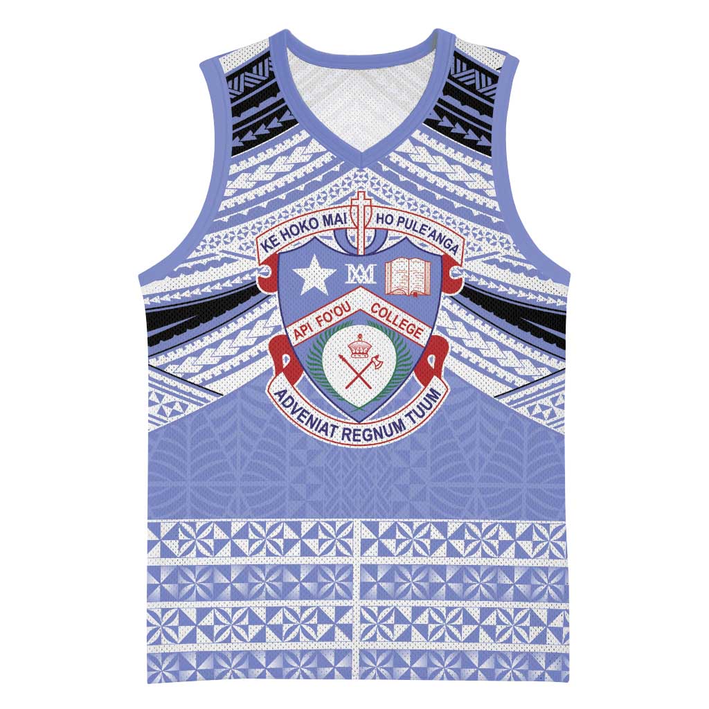 Personalised Tonga Apifoou College Basketball Jersey Polynesian Ngatu Tribal - Polynesian Pride