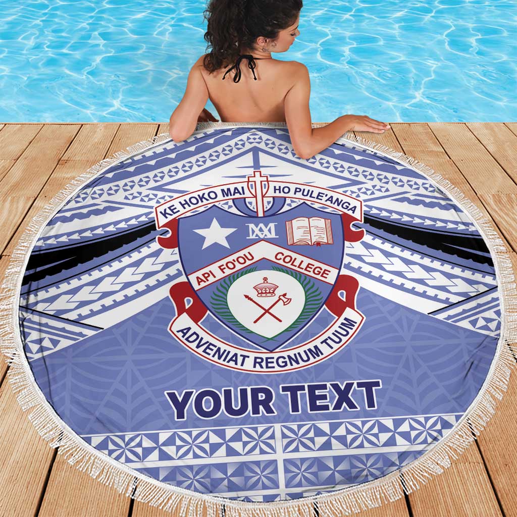 Personalised Tonga Apifoou College Beach Blanket Polynesian Ngatu Tribal