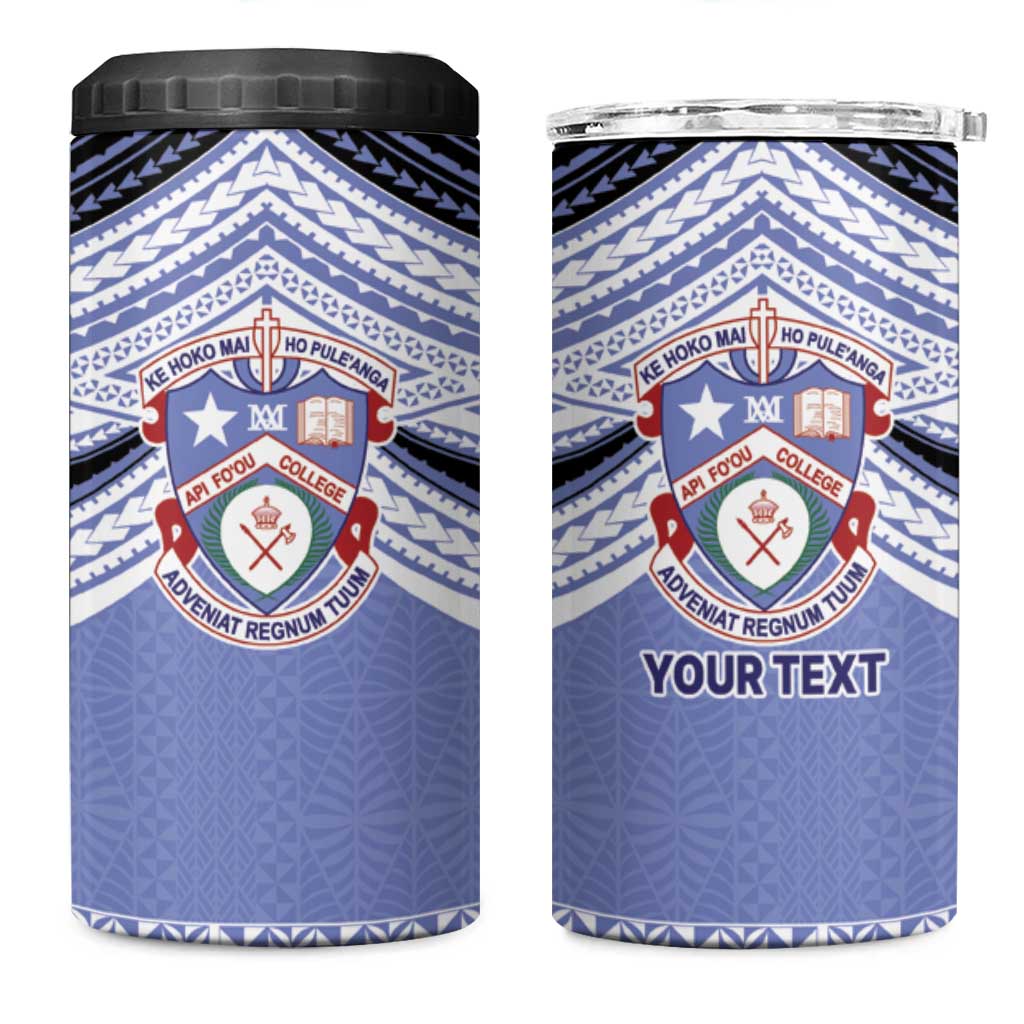 Personalised Tonga Apifoou College 4 in 1 Can Cooler Tumbler Polynesian Ngatu Tribal