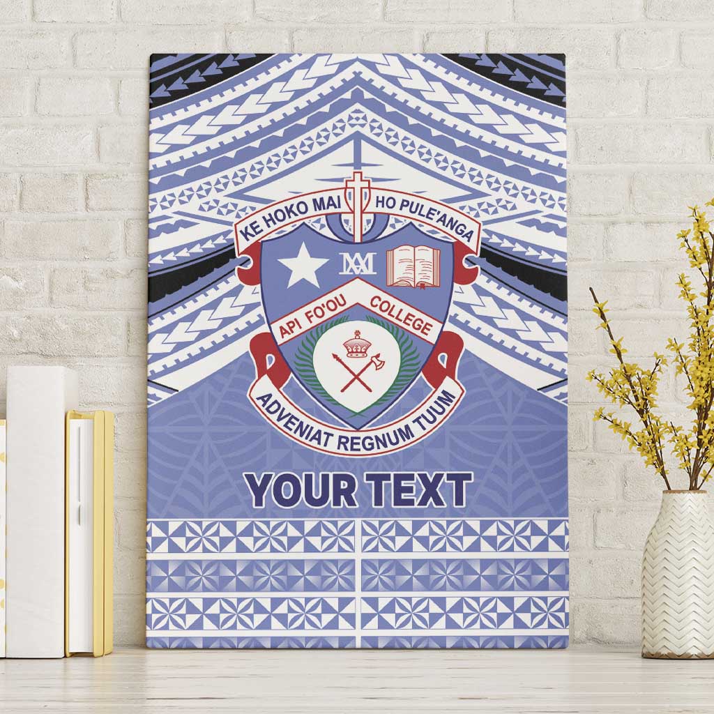 Personalised Tonga Apifoou College Canvas Wall Art Polynesian Ngatu Tribal