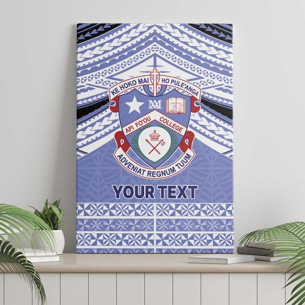 Personalised Tonga Apifoou College Canvas Wall Art Polynesian Ngatu Tribal