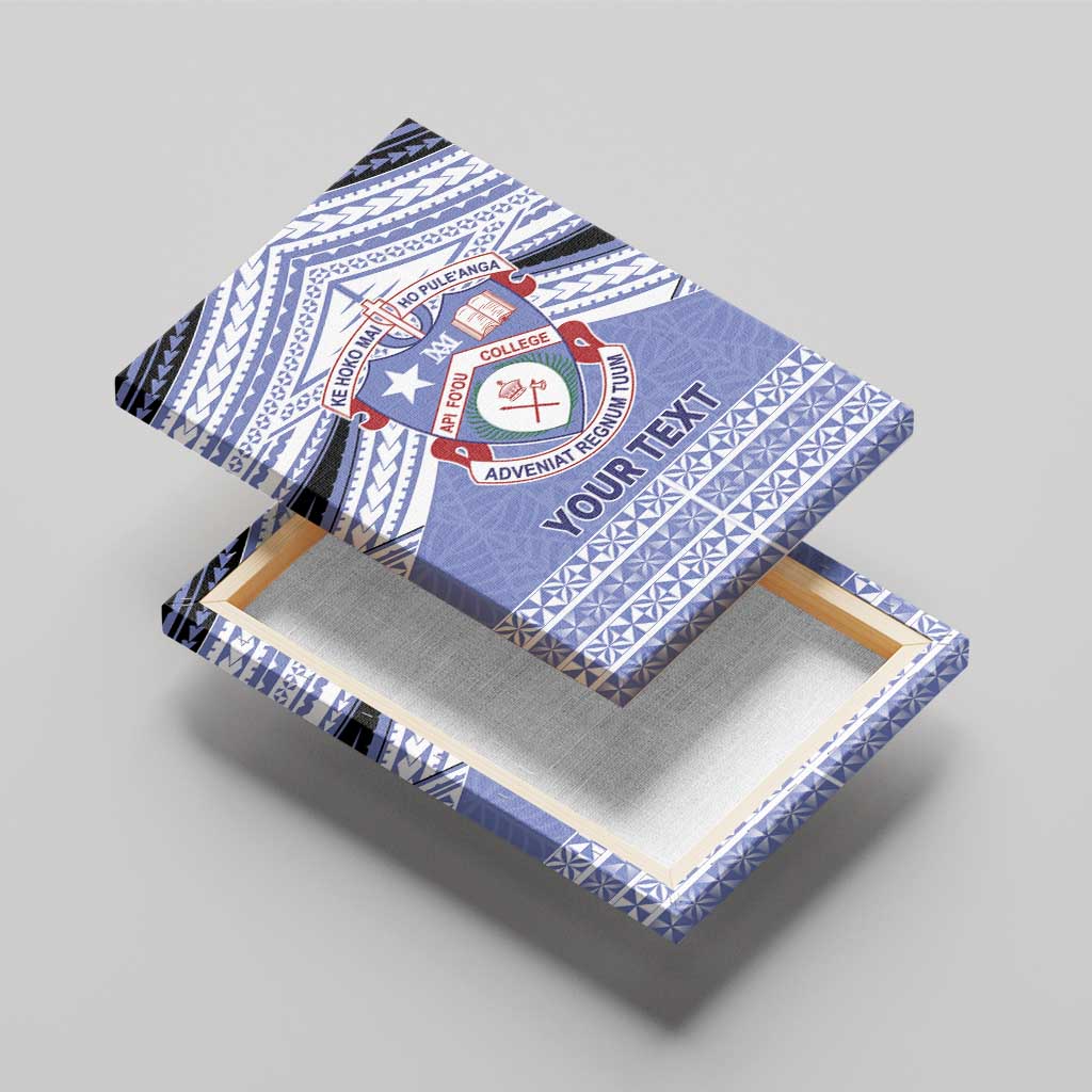 Personalised Tonga Apifoou College Canvas Wall Art Polynesian Ngatu Tribal