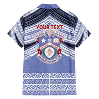 Personalised Tonga Apifoou College Family Matching Long Sleeve Bodycon Dress and Hawaiian Shirt Polynesian Ngatu Tribal