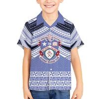 Personalised Tonga Apifoou College Family Matching Long Sleeve Bodycon Dress and Hawaiian Shirt Polynesian Ngatu Tribal