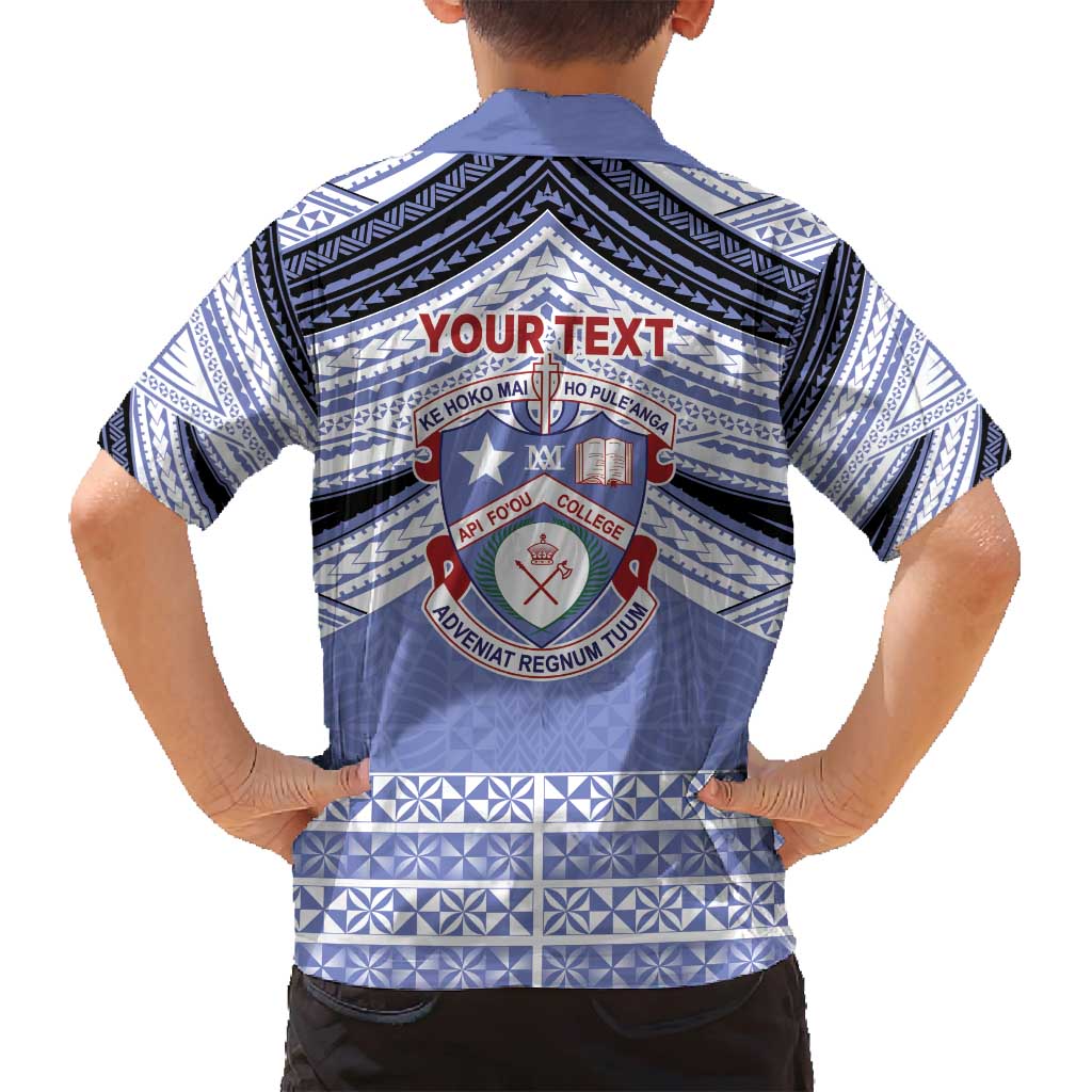 Personalised Tonga Apifoou College Family Matching Summer Maxi Dress and Hawaiian Shirt Polynesian Ngatu Tribal