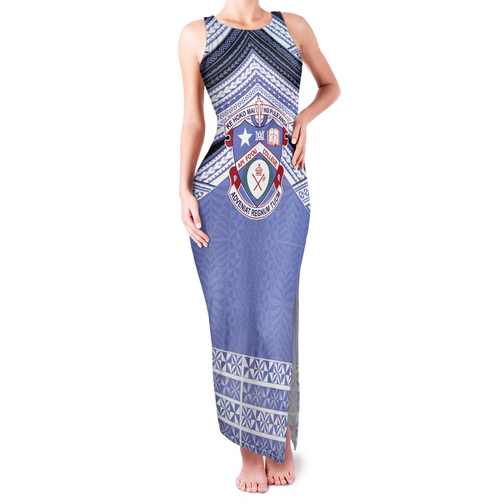 Personalised Tonga Apifoou College Family Matching Tank Maxi Dress and Hawaiian Shirt Polynesian Ngatu Tribal