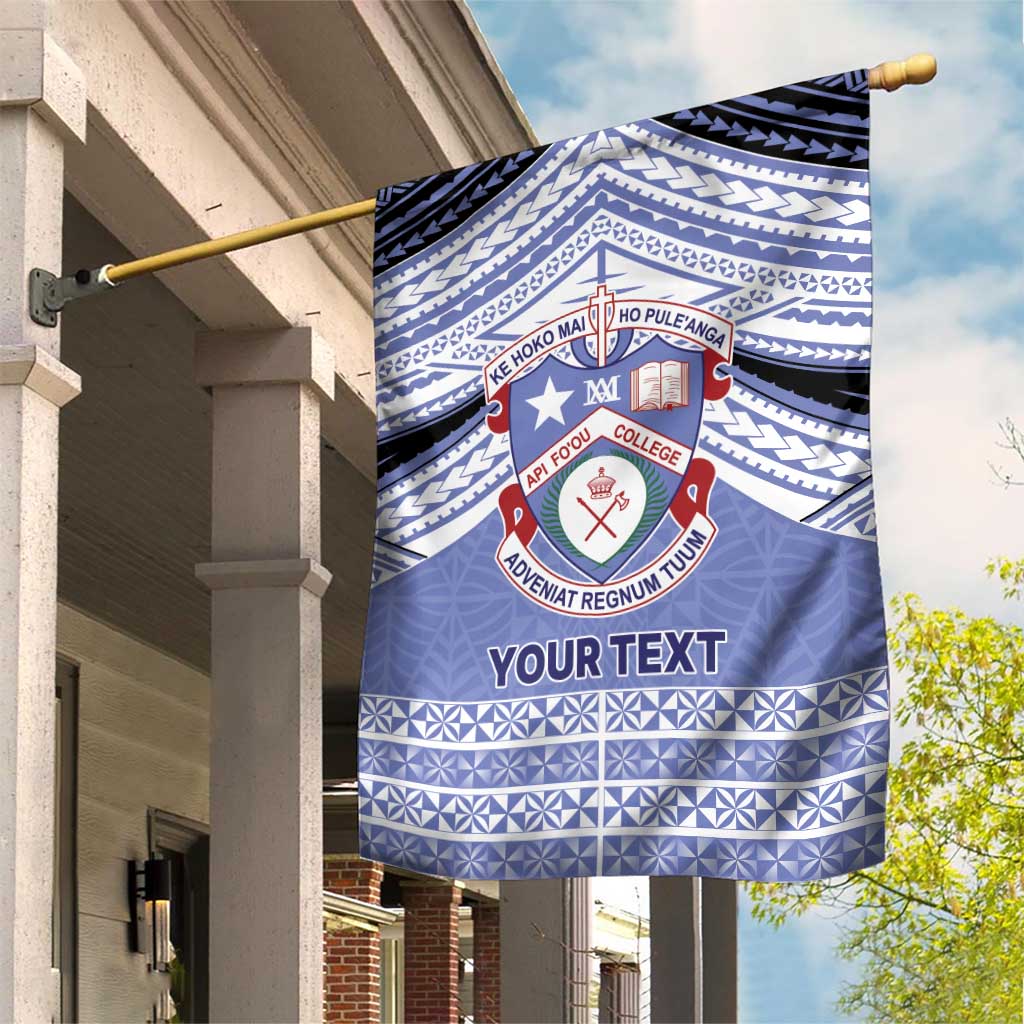 Personalised Tonga Apifoou College Garden Flag Polynesian Ngatu Tribal