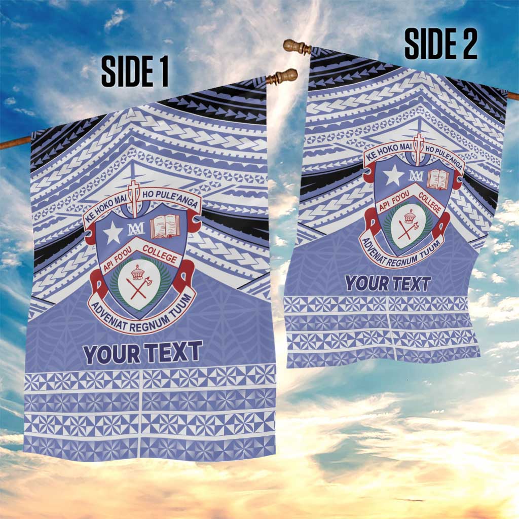 Personalised Tonga Apifoou College Garden Flag Polynesian Ngatu Tribal