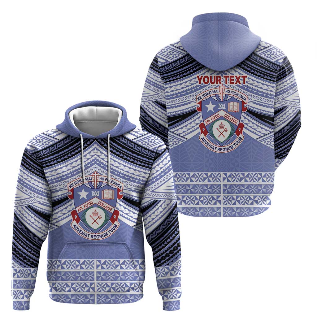 Personalised Tonga Apifoou College Hoodie Polynesian Ngatu Tribal