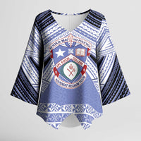 Personalised Tonga Apifoou College Kimono Sleeve Blouse Polynesian Ngatu Tribal - Polynesian Pride