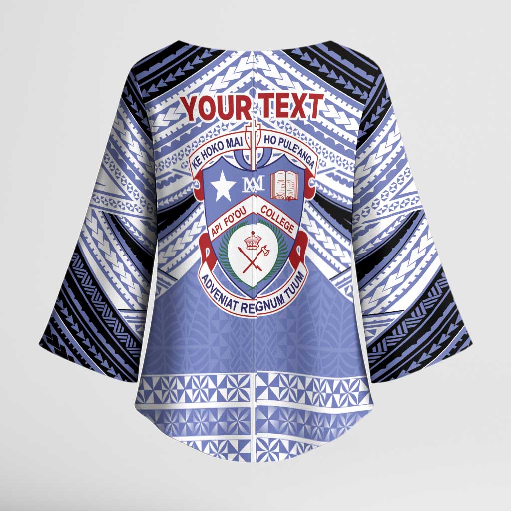 Personalised Tonga Apifoou College Kimono Sleeve Blouse Polynesian Ngatu Tribal - Polynesian Pride