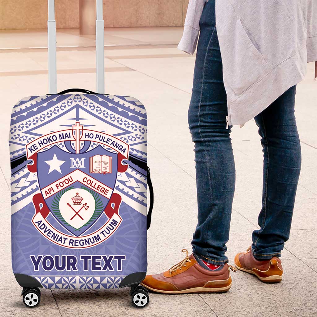 Personalised Tonga Apifoou College Luggage Cover Polynesian Ngatu Tribal