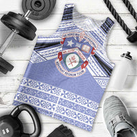 Personalised Tonga Apifoou College Men Tank Top Polynesian Ngatu Tribal