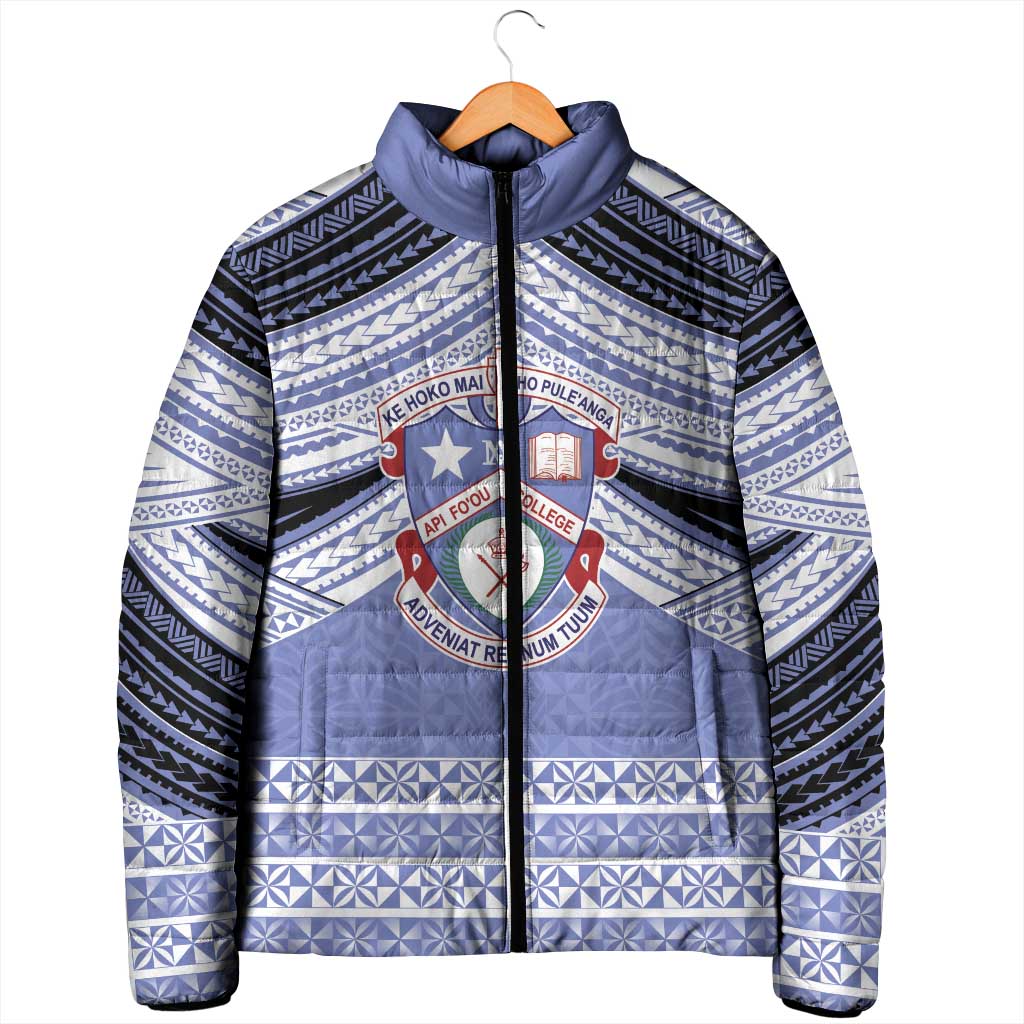 Personalised Tonga Apifoou College Padded Jacket Polynesian Ngatu Tribal - Polynesian Pride