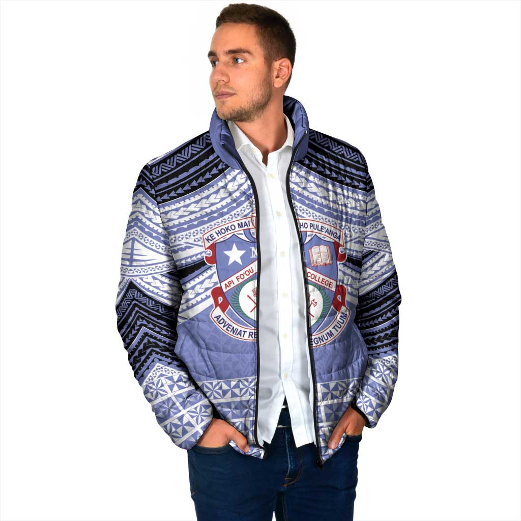 Personalised Tonga Apifoou College Padded Jacket Polynesian Ngatu Tribal - Polynesian Pride