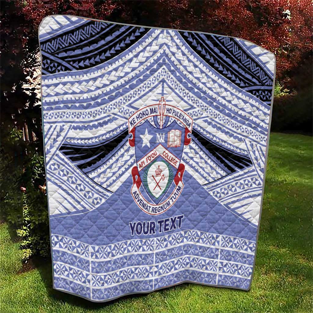 Personalised Tonga Apifoou College Quilt Polynesian Ngatu Tribal