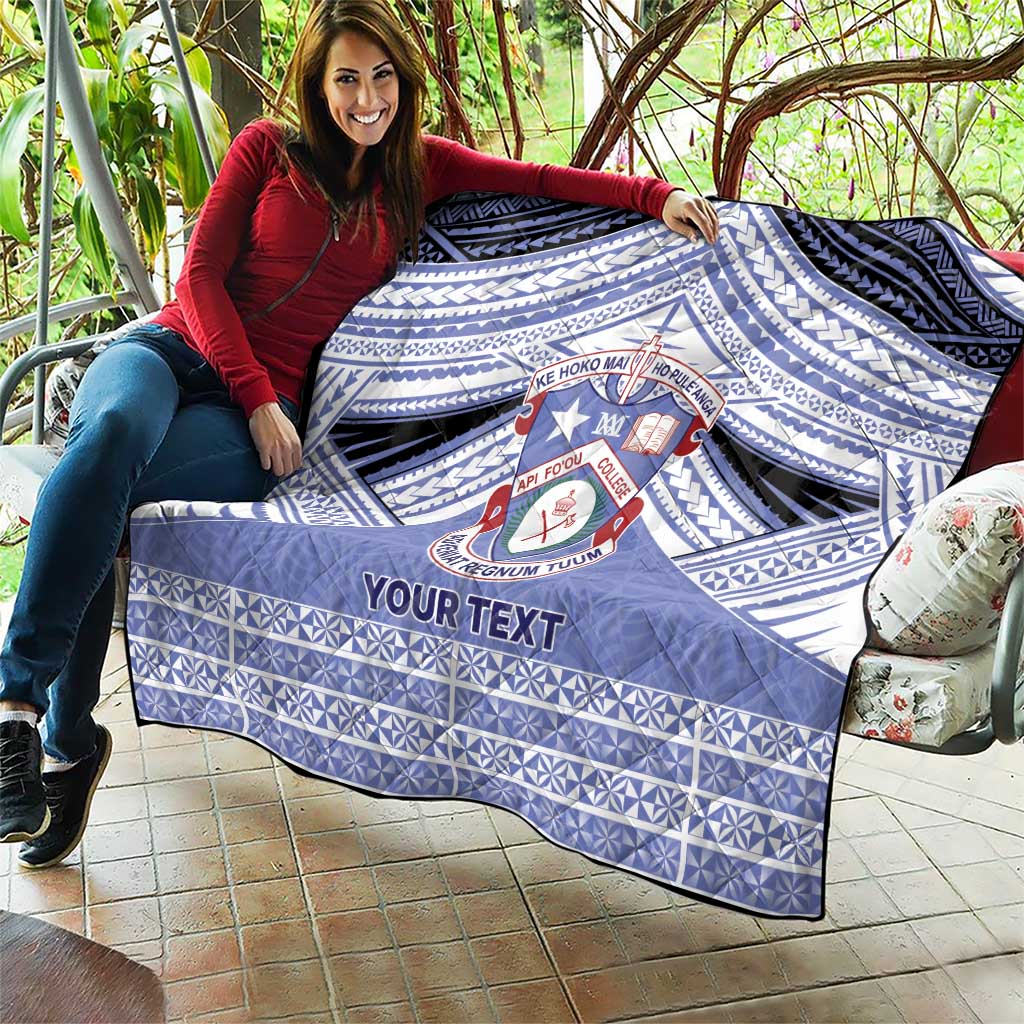 Personalised Tonga Apifoou College Quilt Polynesian Ngatu Tribal