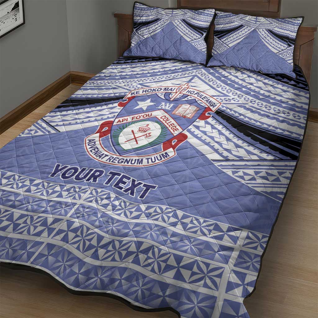 Personalised Tonga Apifoou College Quilt Bed Set Polynesian Ngatu Tribal