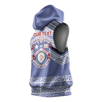 Personalised Tonga Apifoou College Sleeveless Hoodie Polynesian Ngatu Tribal - Polynesian Pride