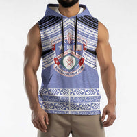 Personalised Tonga Apifoou College Sleeveless Hoodie Polynesian Ngatu Tribal - Polynesian Pride