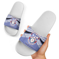 Personalised Tonga Apifoou College Slide Sandals Polynesian Ngatu Tribal LT9 - Polynesian Pride