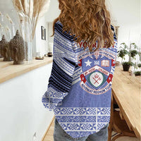 Personalised Tonga Apifoou College Women Casual Shirt Polynesian Ngatu Tribal LT9 - Polynesian Pride
