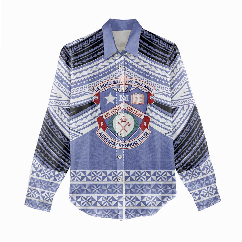 Personalised Tonga Apifoou College Women Casual Shirt Polynesian Ngatu Tribal LT9 - Polynesian Pride