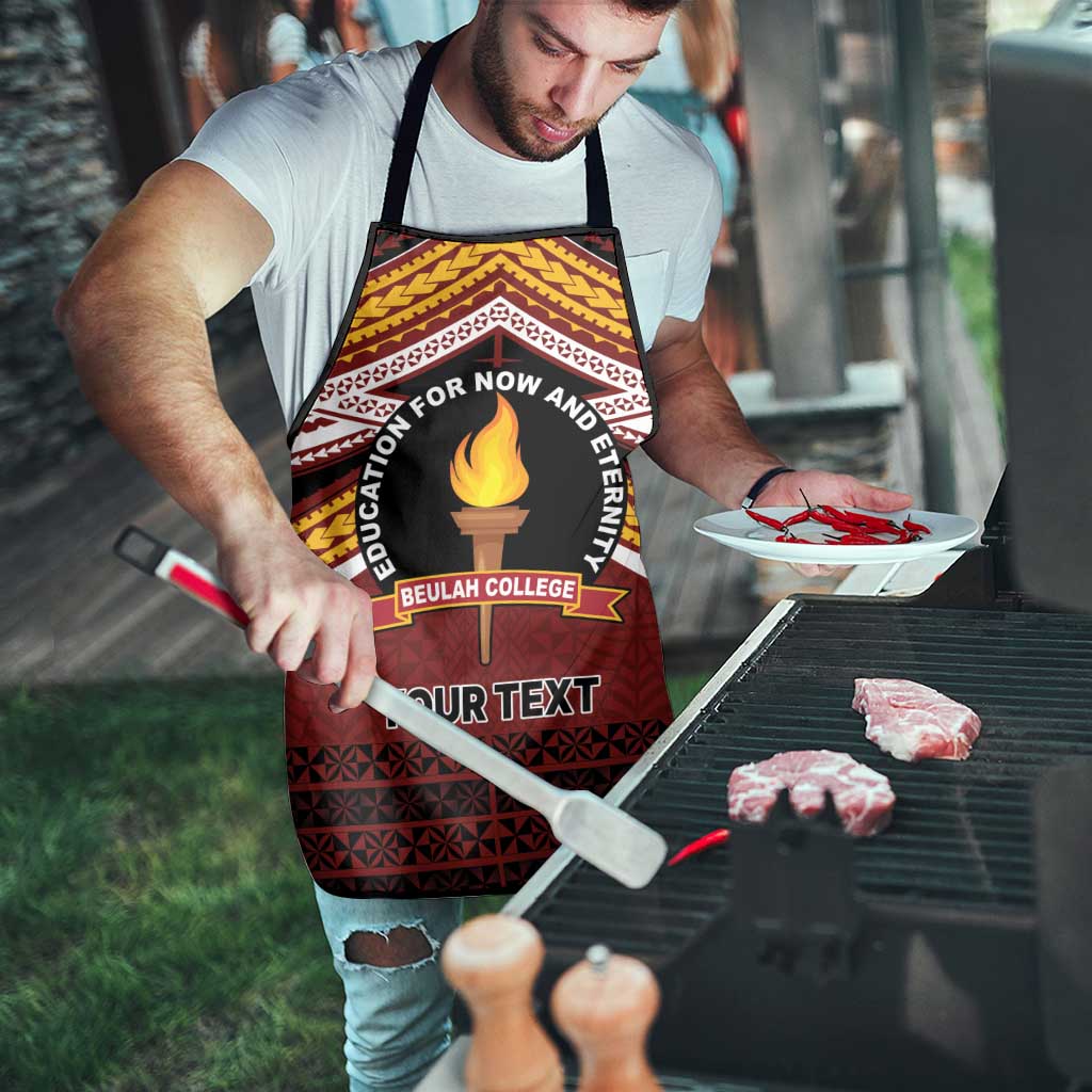 Personalised Tonga Beulah College Apron Polynesian Ngatu Tribal - Polynesian Pride