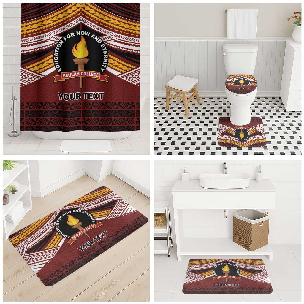 Personalised Tonga Beulah College Bathroom Set Polynesian Ngatu Tribal - Polynesian Pride