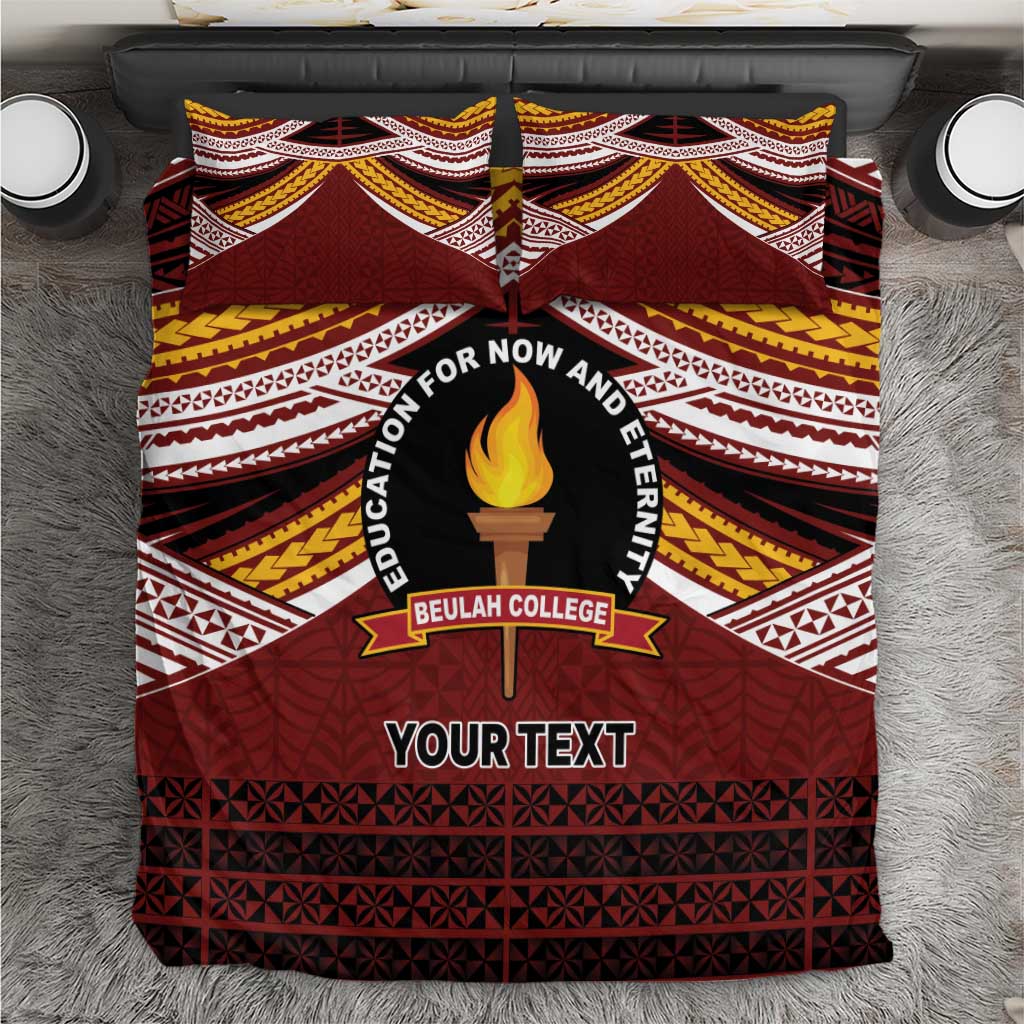 Personalised Tonga Beulah College Bedding Set Polynesian Ngatu Tribal