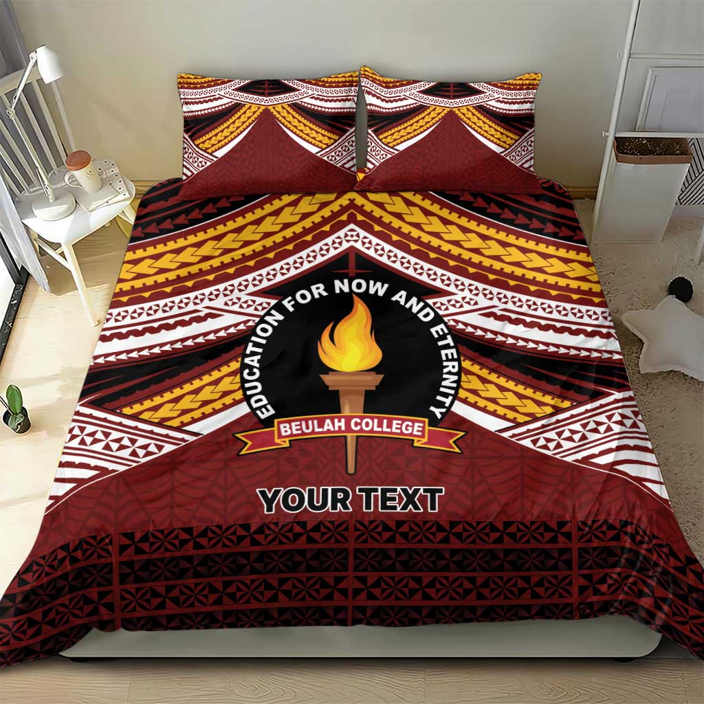 Personalised Tonga Beulah College Bedding Set Polynesian Ngatu Tribal
