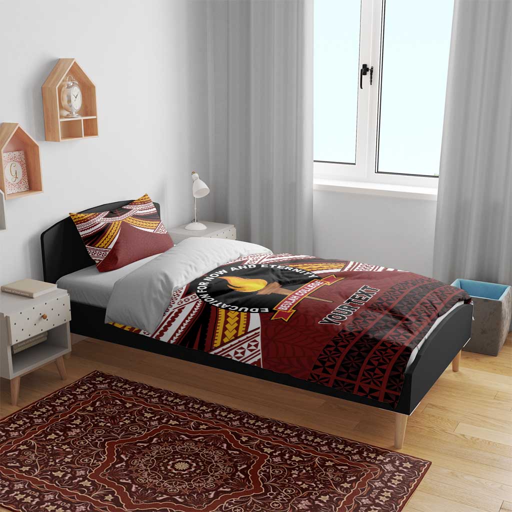 Personalised Tonga Beulah College Bedding Set Polynesian Ngatu Tribal