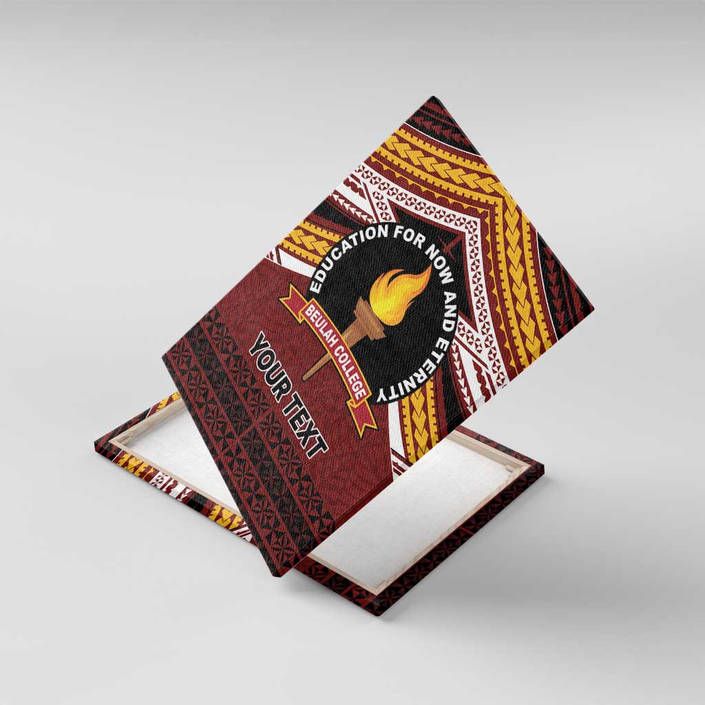 Personalised Tonga Beulah College Canvas Wall Art Polynesian Ngatu Tribal