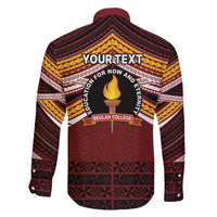 Personalised Tonga Beulah College Family Matching Off Shoulder Maxi Dress and Hawaiian Shirt Polynesian Ngatu Tribal