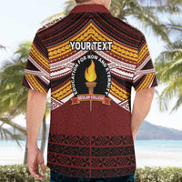 Personalised Tonga Beulah College Hawaiian Shirt Polynesian Ngatu Tribal
