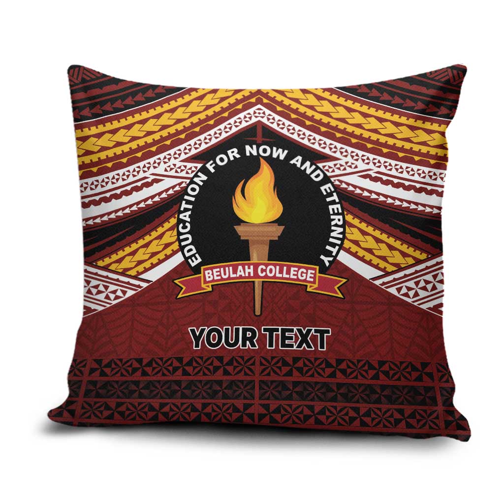 Personalised Tonga Beulah College Pillow Cover Polynesian Ngatu Tribal LT9 Red - Polynesian Pride